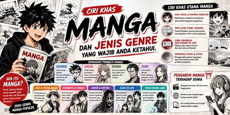 Ciri Khas Manga dan Jenis Genre yang Wajib Anda Ketahui