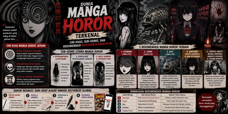 Dunia Manga Horor Terkenal Ciri Khas, Sub-Genre dan Rekomendasi Mahakarya Mencekam