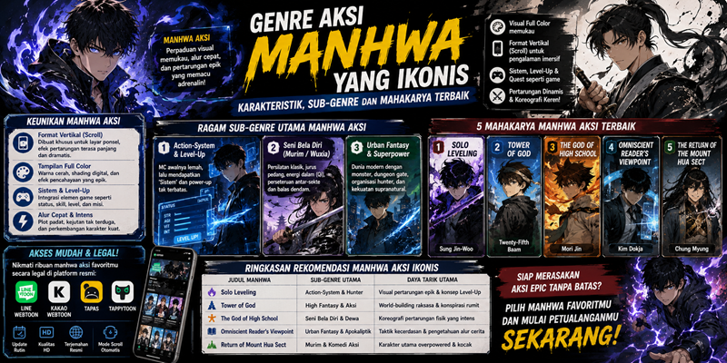 Genre Aksi Manhwa yang Ikonis Karakteristik, Sub-Genre dan Mahakarya Terbaik