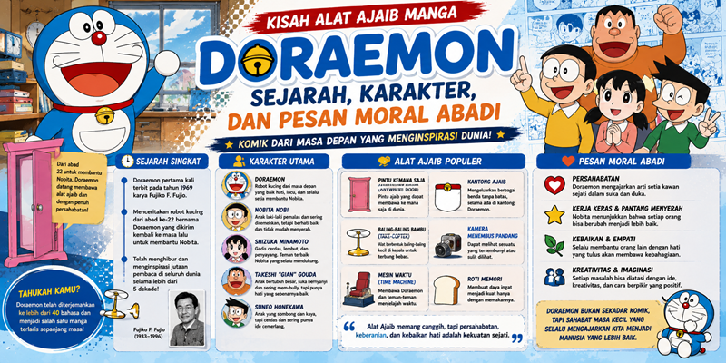 Kisah Alat Ajaib Manga Doraemon Sejarah, Karakter dan Pesan Moral Abadi