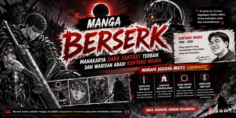 Manga Berserk Mahakarya Dark Fantasy Terbaik dan Warisan Abadi Kentaro Miura