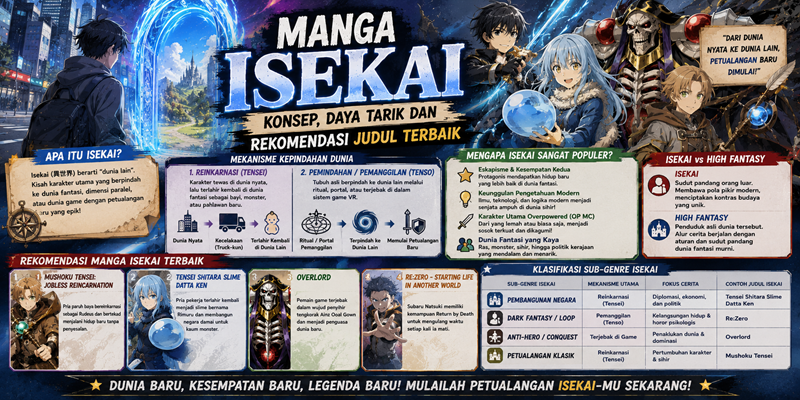 Manga Isekai Konsep, Daya Tarik dan Rekomendasi Judul Terbaik