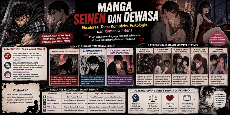 Manga Seinen dan Dewasa Eksplorasi Tema Kompleks, Psikologis dan Romansa Intens