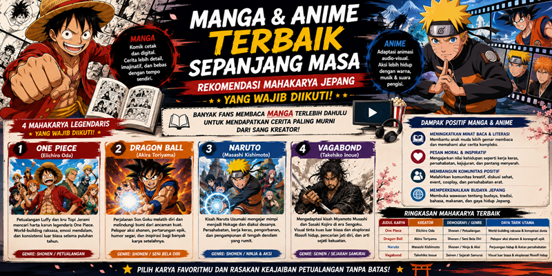 Manga dan Anime Terbaik Sepanjang Masa Rekomendasi Mahakarya Jepang yang Wajib Diikuti