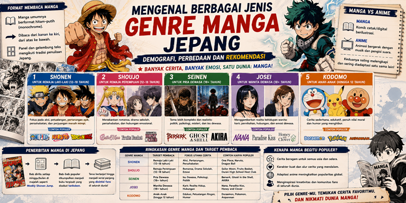 Mengenal Berbagai Jenis Genre Manga Jepang Demografi, Perbedaan dan Rekomendasi