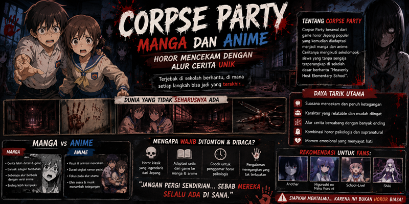 Corpse Party Manga dan Anime Horor Mencekam dengan Alur Cerita Unik
