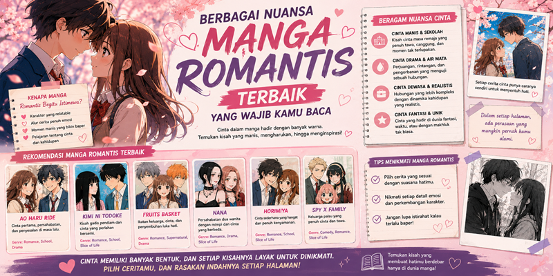 Berbagai Nuansa Manga Romantis Terbaik yang Wajib Kamu Baca