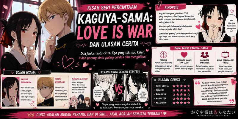 Kisah Seri Percintaan Manga Anime Kaguya-sama Love Is War dan Ulasan Cerita