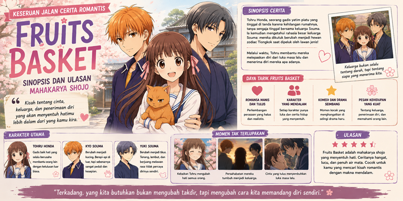 Keseruan Jalan Cerita Romantis Manga Fruits Basket Sinopsis dan Ulasan Mahakarya Shojo